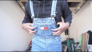 HOW TO STYLE OVERALLS Vintage Tommy Hilfiger [upl. by Uhej734]