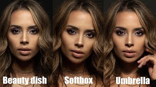 Beauty dish vs Softbox vs Umbrella  Light Modifiers Compared [upl. by Eltsirk70]