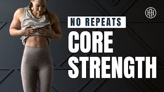 20 Minute Core Strength  No Repeats AB Workout [upl. by Enialahs]