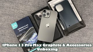 iPhone 13 Pro Max Graphite amp Accessories Unboxing [upl. by Ereveneug]