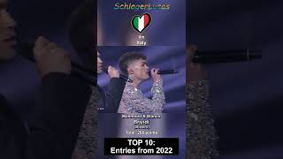 Top 10 Entries from Eurovision 2022 [upl. by Lleirbag]