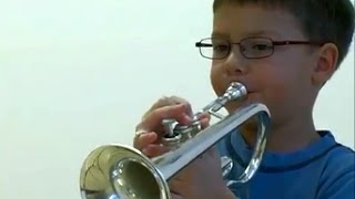 6 year old trumpet kid playing Handel [upl. by Teena]