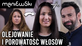 Jak olejować włosy zniszczone po farbowaniu i prostownicy Metamorfoza włosów MACIEJ MANIEWSKI [upl. by Veron]