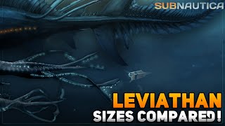 ALL LEVIATHAN sizes compared  Subnautica amp Below Zero [upl. by Ardnalahs]