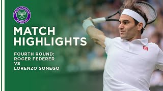 Roger Federer vs Lorenzo Sonego  Fourth Round Highlights  Wimbledon 2021 [upl. by Nohsed]