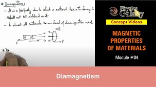 Class 12 Physics  Magnetic Properties  4 Diamagnetism  For JEE amp NEET [upl. by Allimac229]