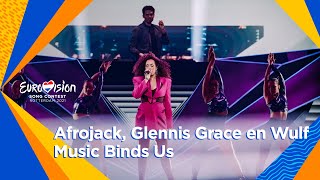 Intervalact Afrojack Wulf en Glennis Grace  Music Binds Us  Grand Final  Eurovision 2021 [upl. by Kristy]