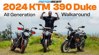 KTM 390 Duke  All Generations Walkaround  MotorBeam [upl. by Ahsyad]