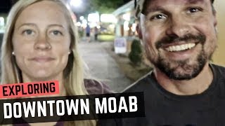 Exploring Downtown Moab at Night 🚐💨🌌 Things to do in Moab Utah [upl. by Kacy]