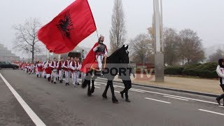 Report Tv  Bruksel Shqiptarët aktivitet me rastin e Festave të Nëntorit [upl. by Karna]