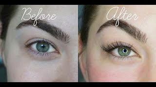 Wimpernverlängerung selber machen Tutorial  Lash Extensions DIY [upl. by Bomke]