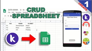 1 CRUD SpreadSheet Create  Kodular  MIT App Inventor  Appybuilder  Thunkable [upl. by Brita]