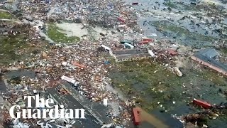 Hurricane Dorian aerial footage shows Bahamas destruction [upl. by Yoong184]