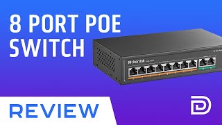 MokerLink 8 Port PoE Switch w 2 Gigabit Uplink Port Review [upl. by Jesus951]