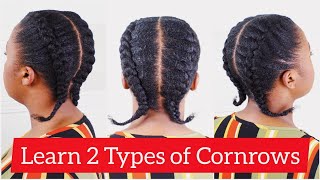 HOW TO CORNROWBRAID 2 BRAIDS FOR BEGINNERS [upl. by Rosana]