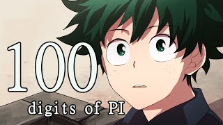 100 digits of PI  Midoriya Izuku  Deku BNHA [upl. by Zebapda]