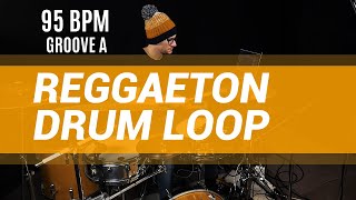 Reggaeton Drum Loop 95 BPM  The Hybrid Drummer [upl. by Erdne]