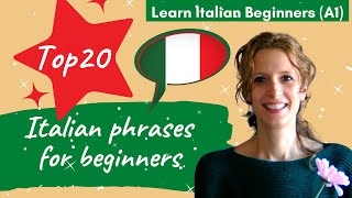 0 Learn Italian Beginners A1 Top 20 Italian phrases for beginners [upl. by Eirek]