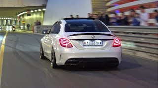 Decatted MercedesAMG C63S  LOUD BURNOUTS [upl. by Nordine]