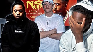 EMINEM CRAZY Nas  EPMD 2 feat Eminem amp EPMD REACTION  First Time Hearing [upl. by Attiuqaj]