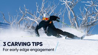 CARVING WITH EARLY EDGE ANGLES  3 skiing tips from a pro [upl. by Juieta]