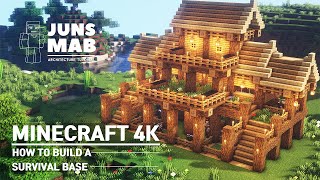 Minecraft  How to Build a Wooden House  LARGE OAK Survival House Tutorial 115 [upl. by Josselyn]