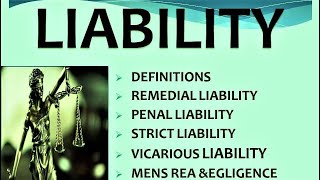 LIABILITY  KINDS OF LIABILITY JURISPRUDENCE [upl. by Lanor]