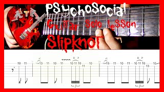 Psychosocial Guitar Solo Lesson  Slipknot with tabs [upl. by Adnola]