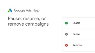 Google Ads Help Pause remove or resume campaigns [upl. by Neelear]