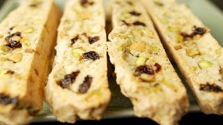 Cranberry Pistachio Biscotti Recipe Demonstration  Joyofbakingcom [upl. by Assyli]