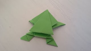 Origami Jumping Frog 🐸 DIY Paper Crafts  Rana de Papel que salta Rana saltarina Manualidades [upl. by Noiraa276]