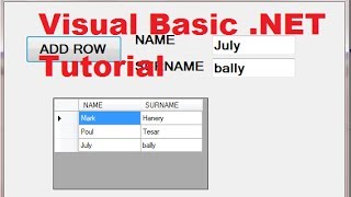 Visual Basic NET Tutorial 44  How To Use DataGridView Adding rows [upl. by Atsahc]