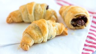 Quick Easy Chocolate Croissants Recipe [upl. by Llirred245]