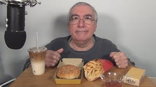 ASMR Eating McDonalds Quarter Pounder with Cheese and Drinking Iced Caramel Macchiato [upl. by Paapanen]