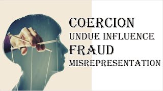 Coercion Undue Influence Fraud Misrepresentation  Indian Contract Act 1872  Law Guru [upl. by Baggett446]