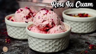 Rose Ice cream gulkand ice cream gulab ice cream 2 ingredients ice cream homemade ice cream [upl. by Mullane]