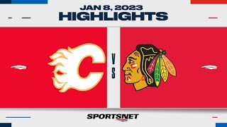 NHL Highlights  Flames vs Blackhawks  January 8 2023 [upl. by Eiralc]