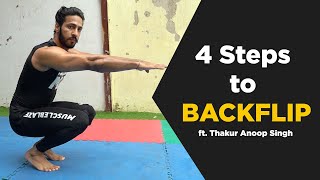 LEARN HOW TO BACKFLIP  BACKFLIP Tutorial  Hindi  Thakur Anoop Singh  MuscleBlaze [upl. by Haelak446]