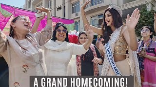 Sneak Peek Into Harnaaz Sandhus Heartwarming Homecoming [upl. by Illac]