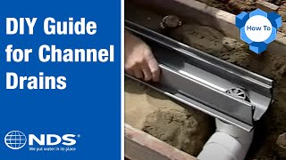 How to Install a Channel Drain  NDS Yard Drainage Systems [upl. by Eolande]