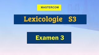 Lexicologie s3 examen corrigé [upl. by Acirred]