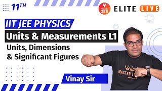 Units and Measurements class 11  Lecture 1  JEE Main  JEE Advanced  Vinay Shur Sir  Vedantu [upl. by Shifrah]