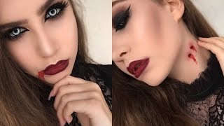 Quick and Easy Vampire Halloween Makeup Tutorial  Using Regular Makeup  Halloween Series 2015 2 [upl. by Orbadiah]