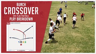 Bunch Crossover 5v5 Flag Football Play Breakdown [upl. by Allyn]