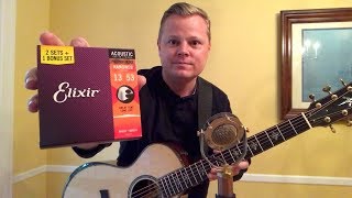 Elixir HD Light Strings Review  for Taylor Guitars Fingerstyle [upl. by Nabalas]