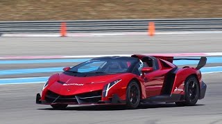 Lamborghini Veneno roadster on the track Exhaust Sound Acceleration [upl. by Nivert94]