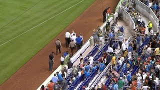 OAKMIA Fan injured after Puntos foul ball [upl. by Boar589]