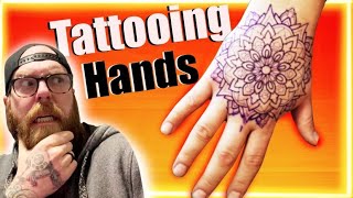 ✅TATTOOING HANDS ✋ UP CLOSE Lining Filling Dot work [upl. by Novek]