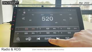 Sinosmart Android Car Radio Operation 1 Radio amp RDS [upl. by Grenville506]