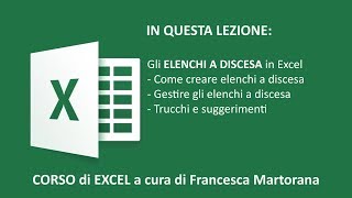 EXCEL tutorial 13 Menu a tendina  Elenchi a discesa dropdown list [upl. by Shepperd260]